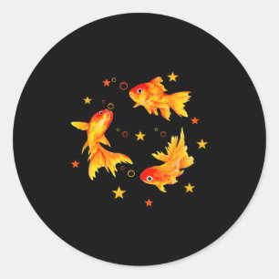 Goldfish,vintage Retro Beachy Nge Funny Gift Men,  Classic Round Sticker