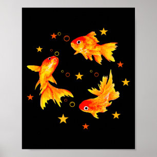 Goldfish,vintage Retro Beachy Nge Funny Gift Men,  Poster