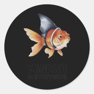 Goldfish Wearing Shark Fin Mindset S Sticker