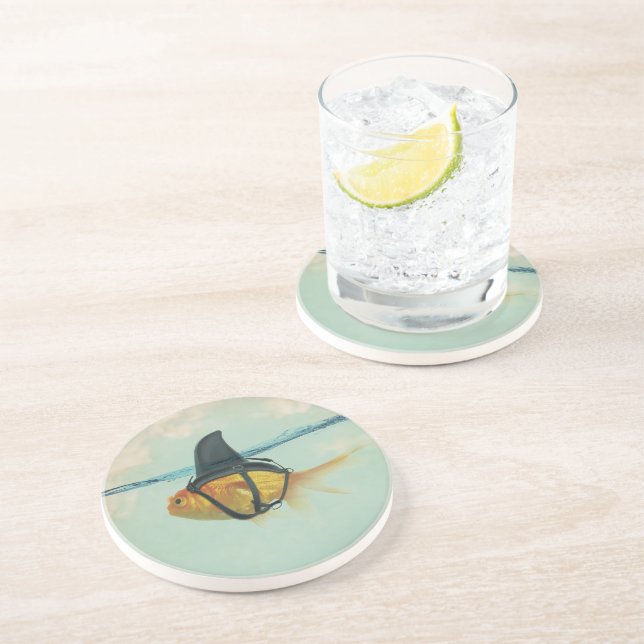 Goldfish with a Shark Fin Coaster (Side)