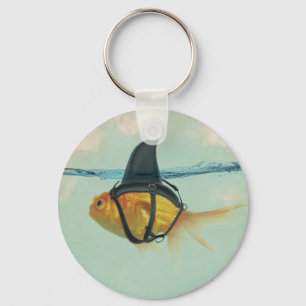 Goldfish with a Shark Fin Keychain