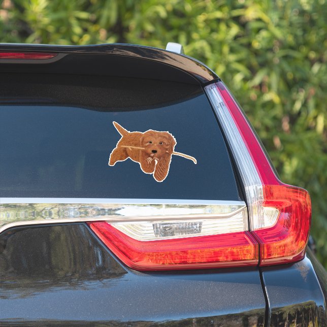 Goldie Doodle Custom-Cut Extra Large Vinyl Sticker (Car Side)