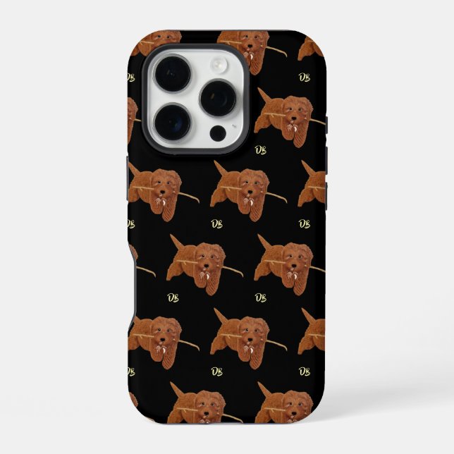 Goldie Golden Doodle Black iPhone Case (Back)