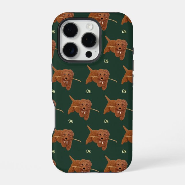 Goldie Golden Doodle Green iPhone Case (Back)