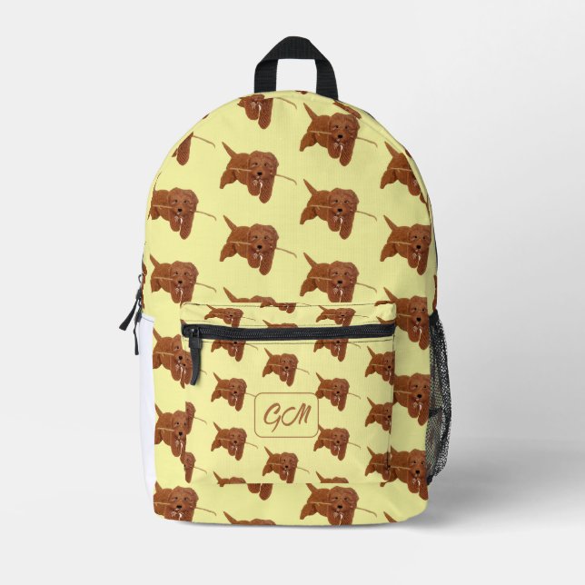 Goldie Golden Doodle Printed Backpack (Front)