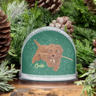 Goldie Golden Doodle Snowglobe