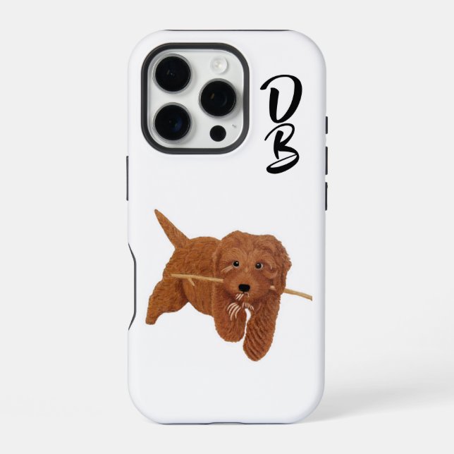 Goldie Golden Doodle White iPhone Case (Back)