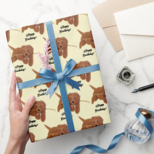 Goldie Golden Doodle Yellow Wrapping Paper