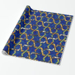 Goldie Wrapping Paper<br><div class="desc">Star of David knotwork inlaid with the rich lush colours of jewels,  sparkles and brocade fabric - for that special simcha!</div>