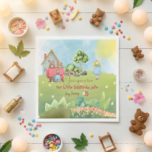Goldilocks and The Three Bears Birthday Napkin (Creator Uploaded)