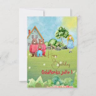 Goldilocks and The Three Bears Happy Birthday Card