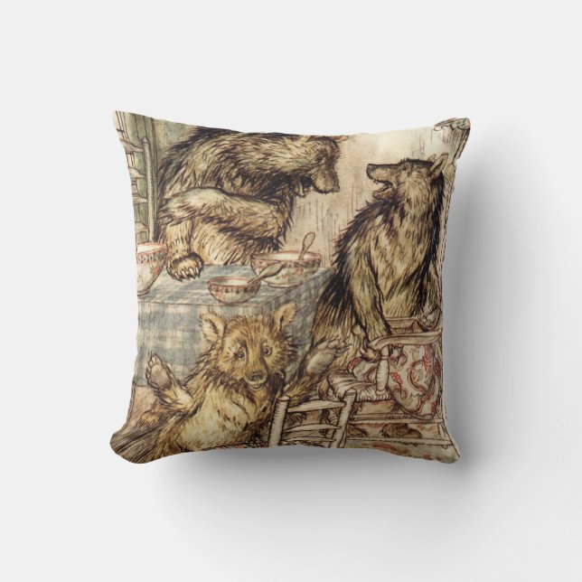 Goldilocks and The Three Bears Pillow (Front)