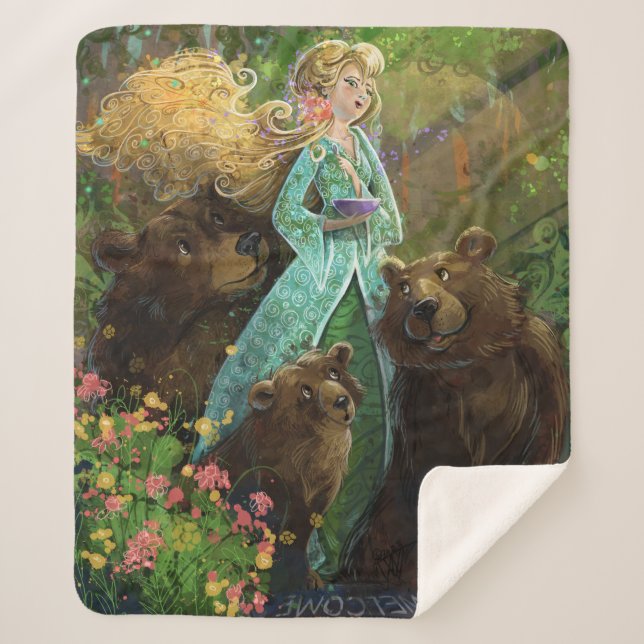 Goldilocks and the Three Bears Sherpa Blanket (Front)