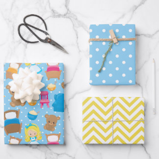 Goldilocks and The Three Bears Wrapping Paper Sheet
