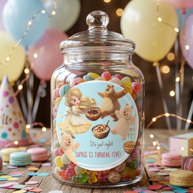 Goldilocks  Birthday  Classic Round Sticker (Creator Uploaded)