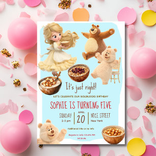 Goldilocks  Birthday Invitation