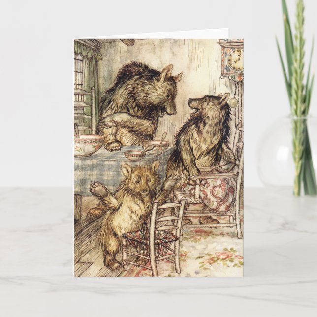 Goldilocks et la carte de voeux de trois ours (Devant)