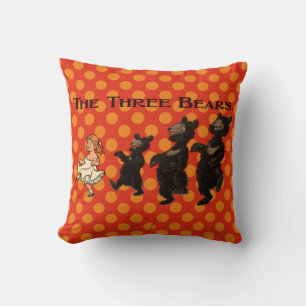 Goldilocks & The Three Bears - Children's Book Throw Pillow