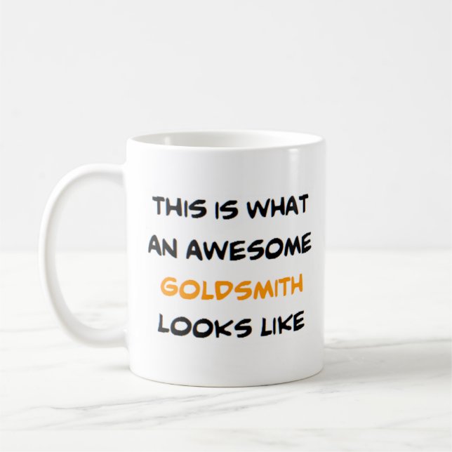 goldsmith, awesome coffee mug (Left)