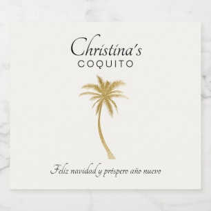 Goldtone Palm Tree Coquito Sticker