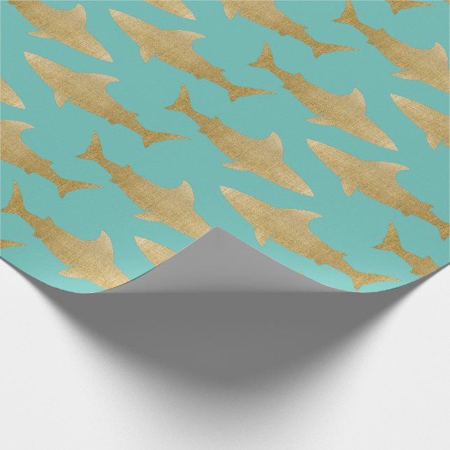 Goldtone Shark Wrapping Paper (Corner)