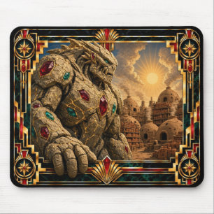 Golem, Art Deco Mythical Mouse Pad