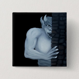 Golem - Gargoyle 2 Inch Square Button