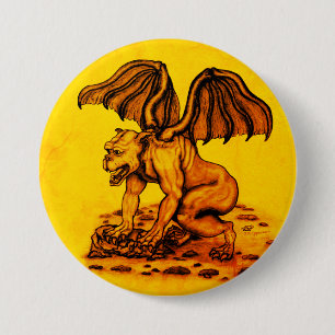 Golem Gargoyle 3 Inch Round Button