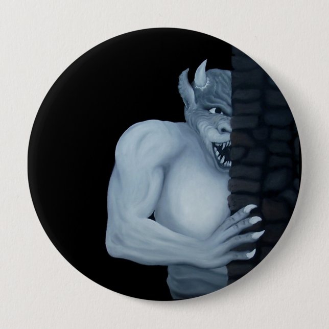 GOLEM - Gargoyle 4 Inch Round Button (Front)