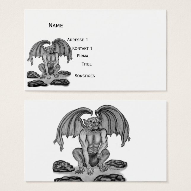 Golem Gargoyle , Black and White design (Front & Back)