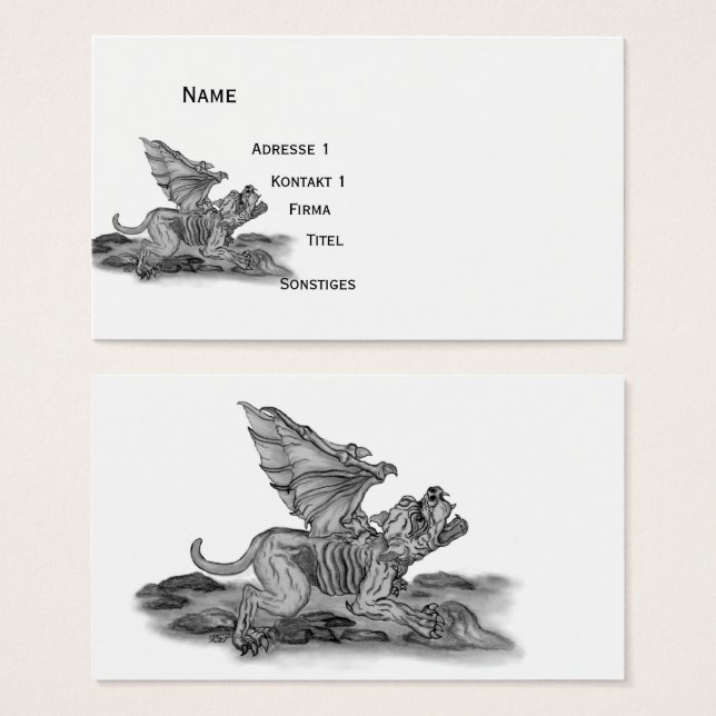 Golem Gargoyle , Black and White design (Front & Back)