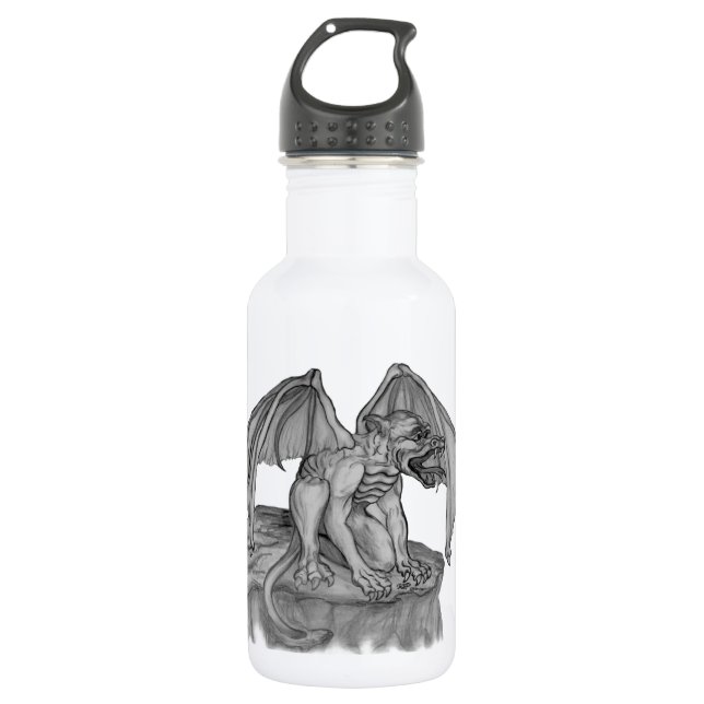 GOLEM - Gargoyle black-and-white Design 532 Ml Water Bottle (Front)