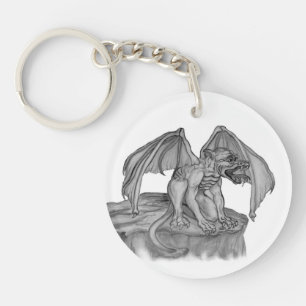 GOLEM - Gargoyle black-and-white Design Keychain