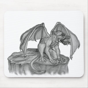 GOLEM - Gargoyle black-and-white Design Mouse Pad