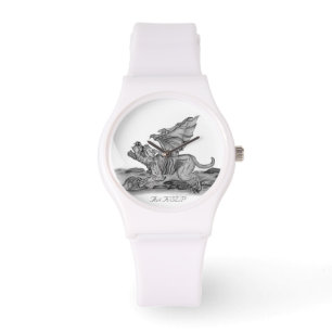 Golem Gargoyle, Black and white design Watch