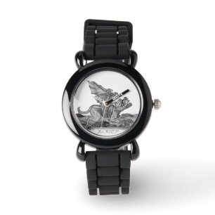 Golem Gargoyle, Black and white design Watch