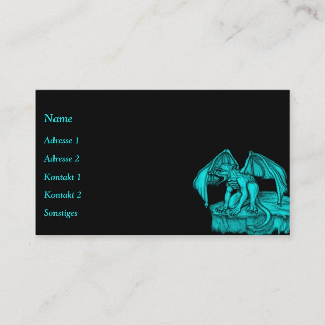 Golem Gargoyle Business Card (Front)