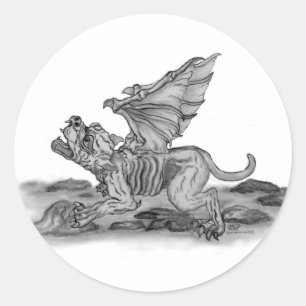 Golem Gargoyle Classic Round Sticker