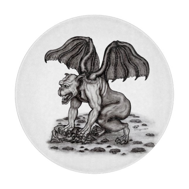 Golem Gargoyle Cutting Board (Front)