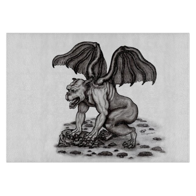 Golem Gargoyle Cutting Board (Front)
