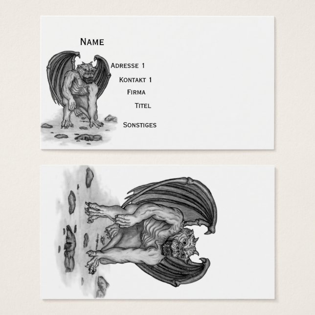 Golem Gargoyle, Design noir et blanc (Devant & derrière)