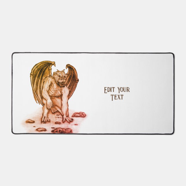 Golem Gargoyle Desk Mat (Front)