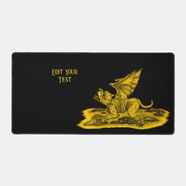 Golem Gargoyle Desk Mat (Front)