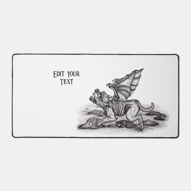 Golem Gargoyle Desk Mat (Front)