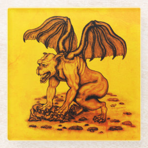 Golem Gargoyle Glass Coaster