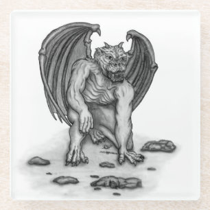 Golem Gargoyle Glass Coaster