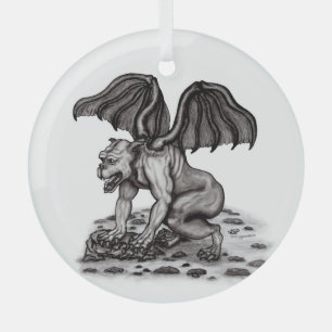 Golem Gargoyle Glass Ornament