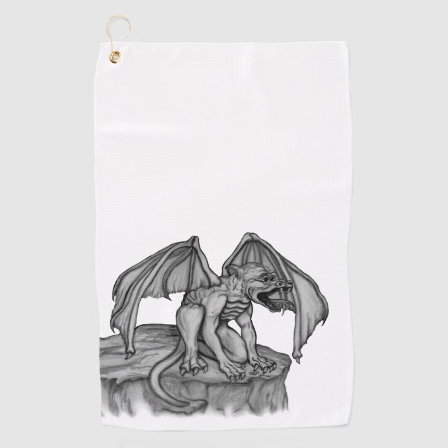 Golem Gargoyle Golf Towel (Front)