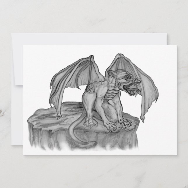 Golem Gargoyle Holiday Card (Front)