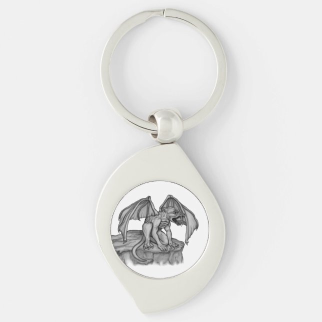 Golem Gargoyle Keychain (Front)